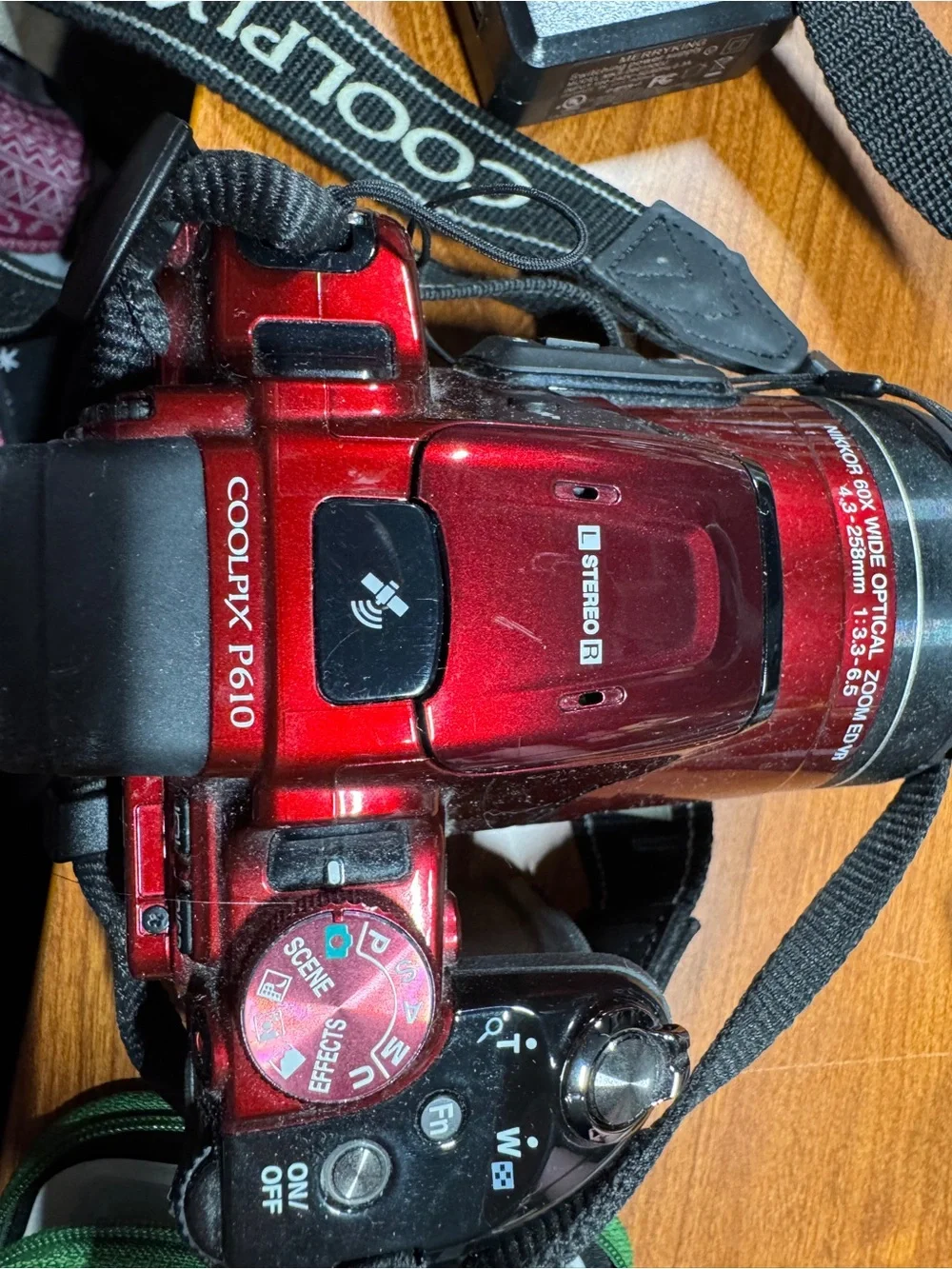Nikon CoolPix P610 Red Bridge-Style Digital Camera w/ strap and accessories